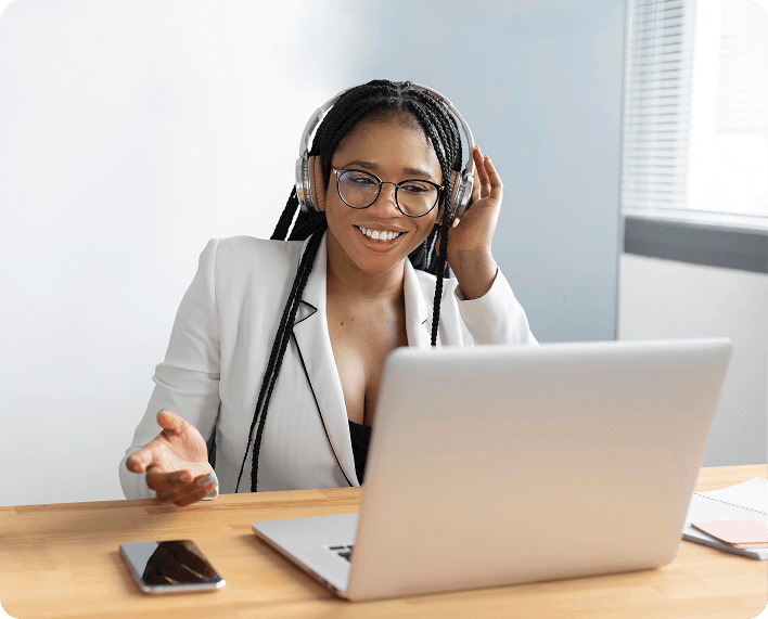 Woman working with laptop